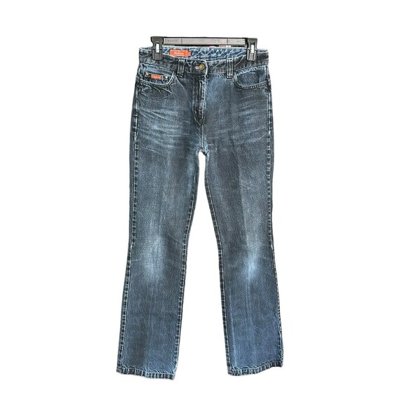 Faconnable Jeans Size 4 Bootcut Straight Blue Black Denim 100%‎ Cotton #O2-5 - Picture 1 of 13